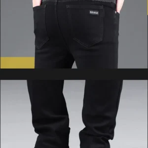 Men’s Black Stretch Jeans – Slim Straight Fit Denim Pants
