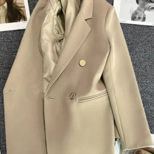 Women’s Elegant Double Breasted Blazer – Korean Style