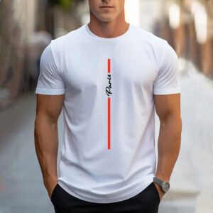 Men’s Paris Letter Print T-Shirt – Summer Streetwear