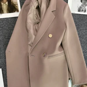 Women’s Elegant Double Breasted Blazer – Korean Style