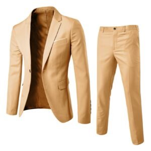 Men’s Cotton Blend Slim Fit Business Suit