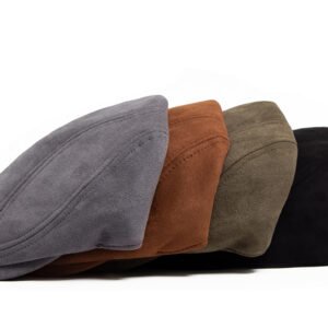 Vintage Suede Newsboy Beret – Autumn & Winter Unisex Flat Visor Cap