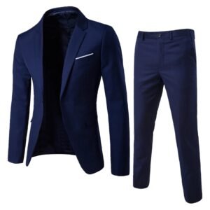 Men’s Cotton Blend Slim Fit Business Suit