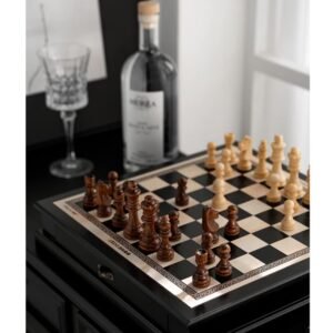 Solid Wood Chess Set with Drawer – High-End Educational Board Game
