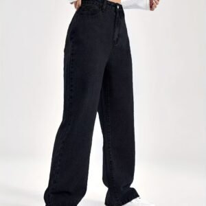 Women’s Wide Leg High Waist Jeans – Straight Cut Denim