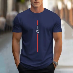 Men’s Paris Letter Print T-Shirt – Summer Streetwear