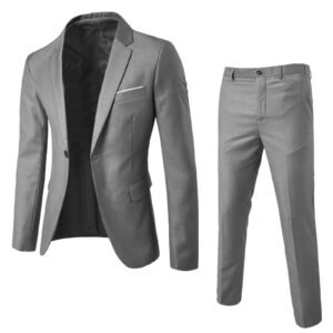 Men’s Cotton Blend Slim Fit Business Suit