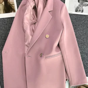 Women’s Elegant Double Breasted Blazer – Korean Style