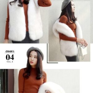 Women’s Faux Fur Warm Vest – Cotton Lined Slim Fit