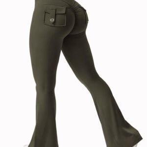 Women’s Wide-Leg High-Stretch Yoga Pants – Naked Feel Compression with Pockets